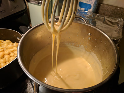Dripping cheese sauce